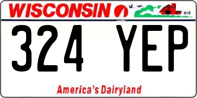 WI license plate 324YEP