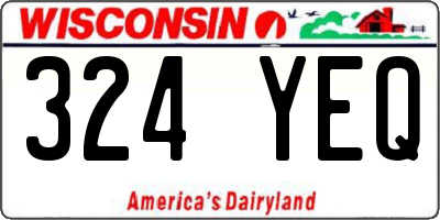 WI license plate 324YEQ