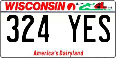 WI license plate 324YES