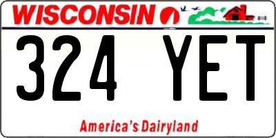 WI license plate 324YET