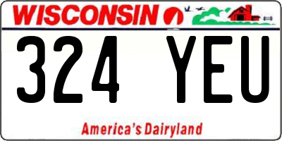 WI license plate 324YEU