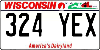 WI license plate 324YEX