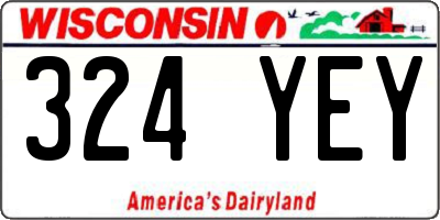 WI license plate 324YEY