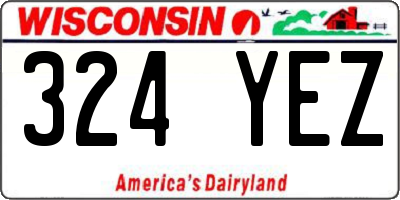 WI license plate 324YEZ