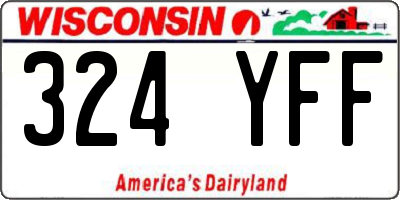 WI license plate 324YFF