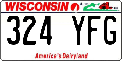 WI license plate 324YFG