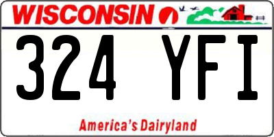 WI license plate 324YFI