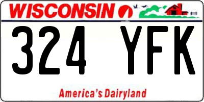 WI license plate 324YFK