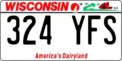 WI license plate 324YFS