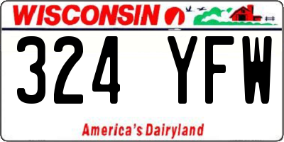 WI license plate 324YFW