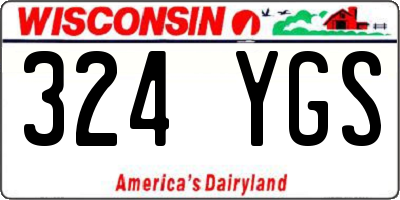 WI license plate 324YGS