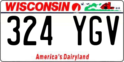 WI license plate 324YGV