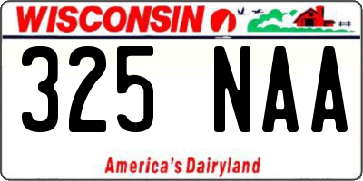 WI license plate 325NAA