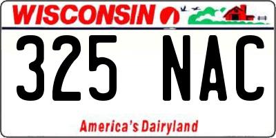 WI license plate 325NAC