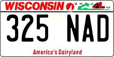 WI license plate 325NAD