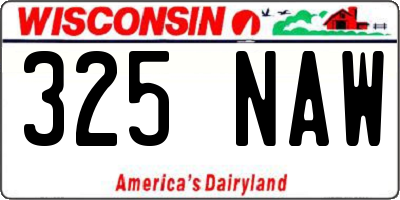 WI license plate 325NAW