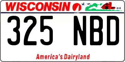 WI license plate 325NBD