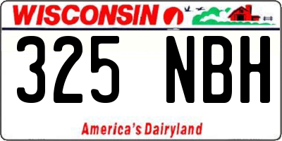 WI license plate 325NBH
