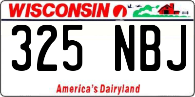 WI license plate 325NBJ