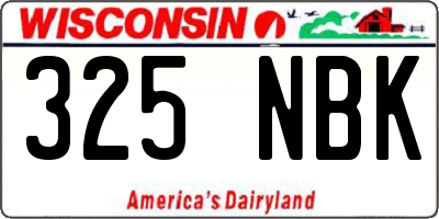 WI license plate 325NBK