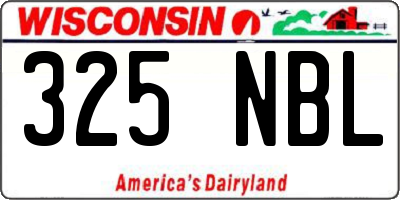 WI license plate 325NBL