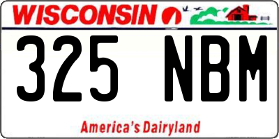 WI license plate 325NBM