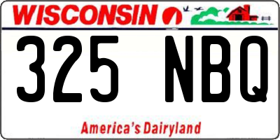 WI license plate 325NBQ