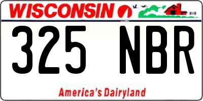 WI license plate 325NBR