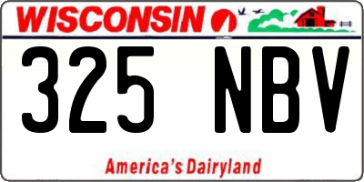 WI license plate 325NBV