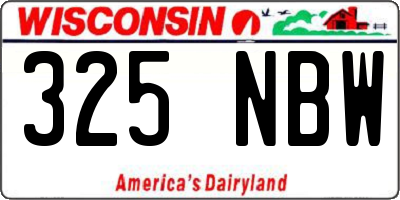 WI license plate 325NBW