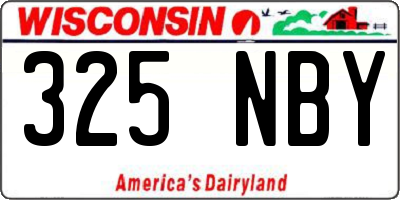 WI license plate 325NBY