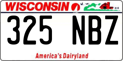 WI license plate 325NBZ