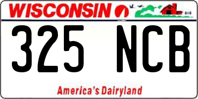 WI license plate 325NCB