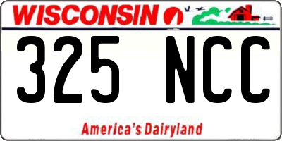 WI license plate 325NCC