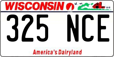 WI license plate 325NCE