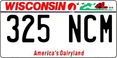 WI license plate 325NCM
