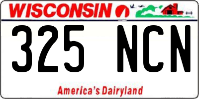 WI license plate 325NCN