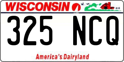 WI license plate 325NCQ