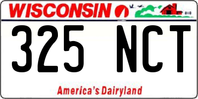 WI license plate 325NCT