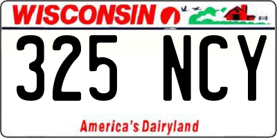 WI license plate 325NCY