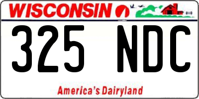 WI license plate 325NDC