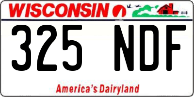 WI license plate 325NDF
