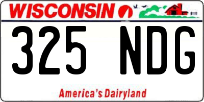 WI license plate 325NDG