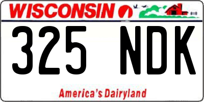 WI license plate 325NDK