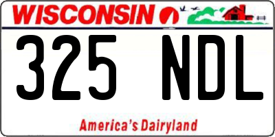 WI license plate 325NDL