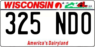 WI license plate 325NDO