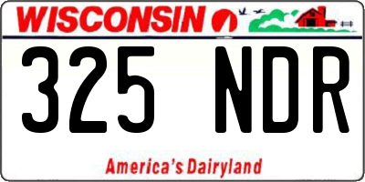 WI license plate 325NDR