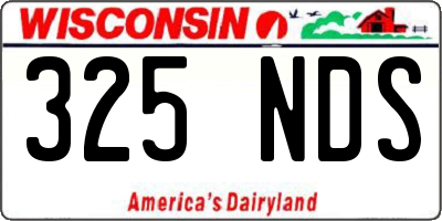 WI license plate 325NDS