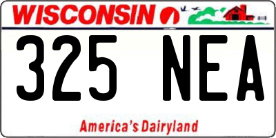 WI license plate 325NEA