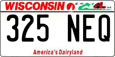 WI license plate 325NEQ